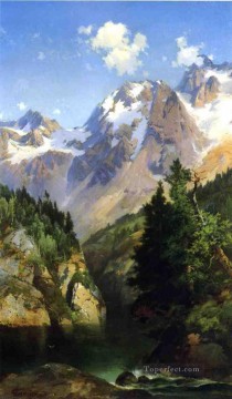 山 Painting - ロッキー山脈の頂上アイダホ準州の風景 トーマス・モラン